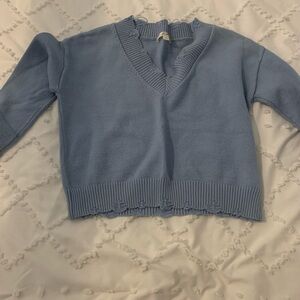 ROCK N RAGS blue v neck sweater